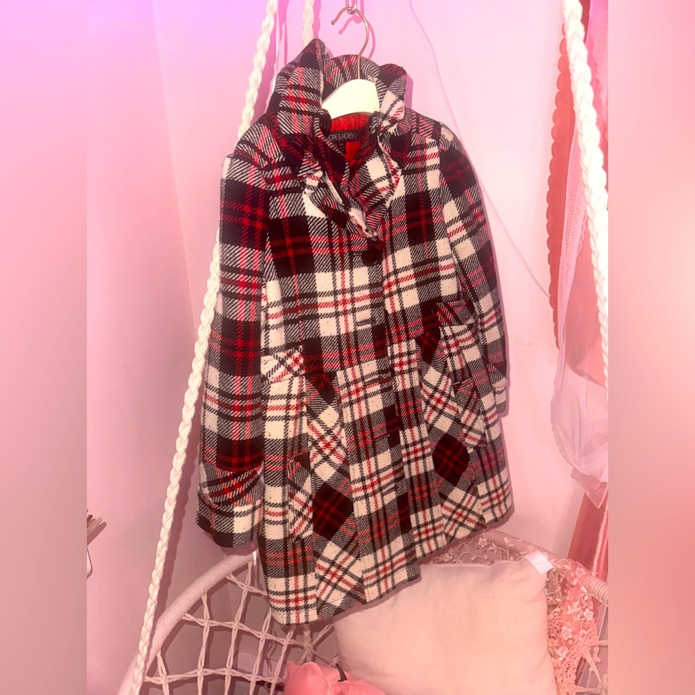 Plaid little girls jacket winter or spring